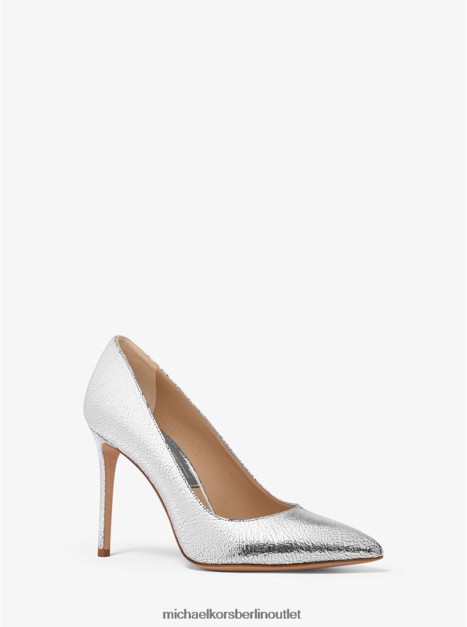 Schuhe de Michael Kors Frauen Kollektion: Gretel-Pumps aus knisterndem Leder Silber 404V222327