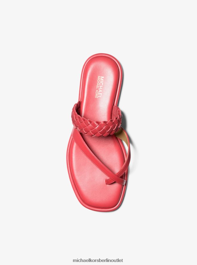 Schuhe de Michael Kors Frauen Alba-Sandale aus geflochtenem Kunstleder Dahlie 404V222053