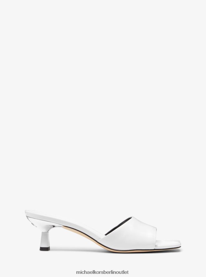 Schuhe de Michael Kors Frauen Amal Kätzchen-Sandale aus Lackleder Optik weiß 404V221965