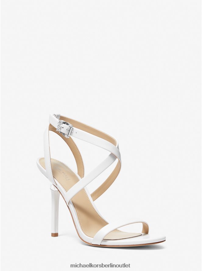 Schuhe de Michael Kors Frauen Asha-Ledersandale Optik weiß 404V221938