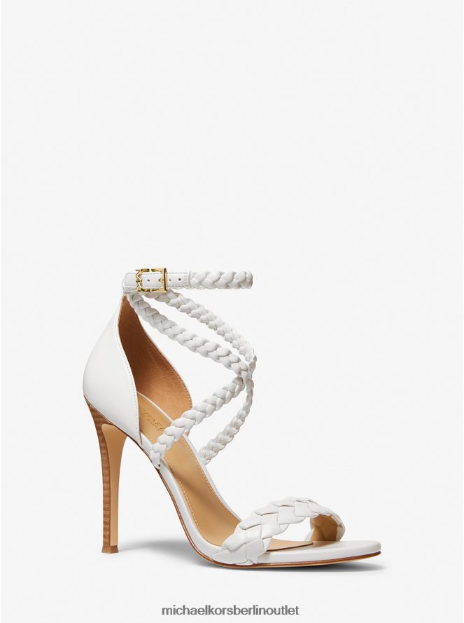 Schuhe de Michael Kors Frauen Astrid geflochtene Kunstledersandale Optik weiß 404V222044