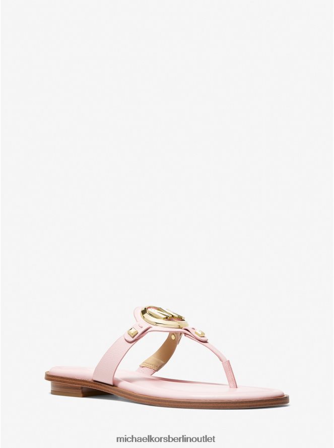 Schuhe de Michael Kors Frauen Aubrey-Sandale aus Kunstleder mit T-Riemen Puderrouge 404V221999