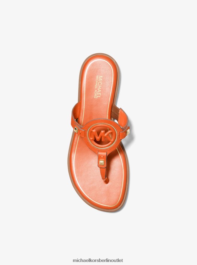 Schuhe de Michael Kors Frauen Aubrey-Sandale aus Leder mit T-Riemen und Cutout Mohn 404V222013