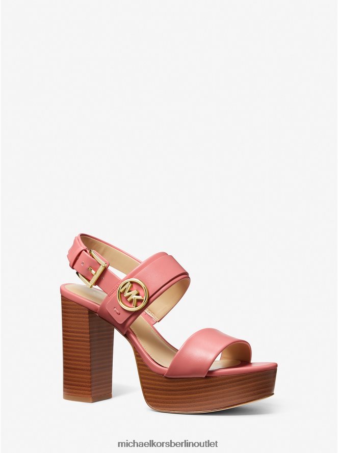 Schuhe de Michael Kors Frauen Carmen-Plateausandale aus Kunstleder Teerose 404V222076