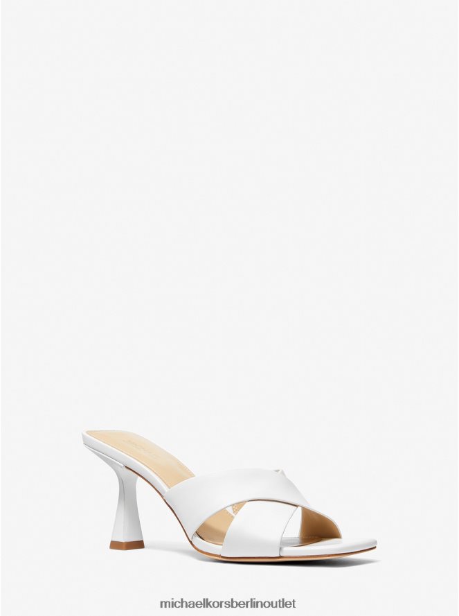 Schuhe de Michael Kors Frauen Clara-Leder-Mule Optik weiß 404V221849