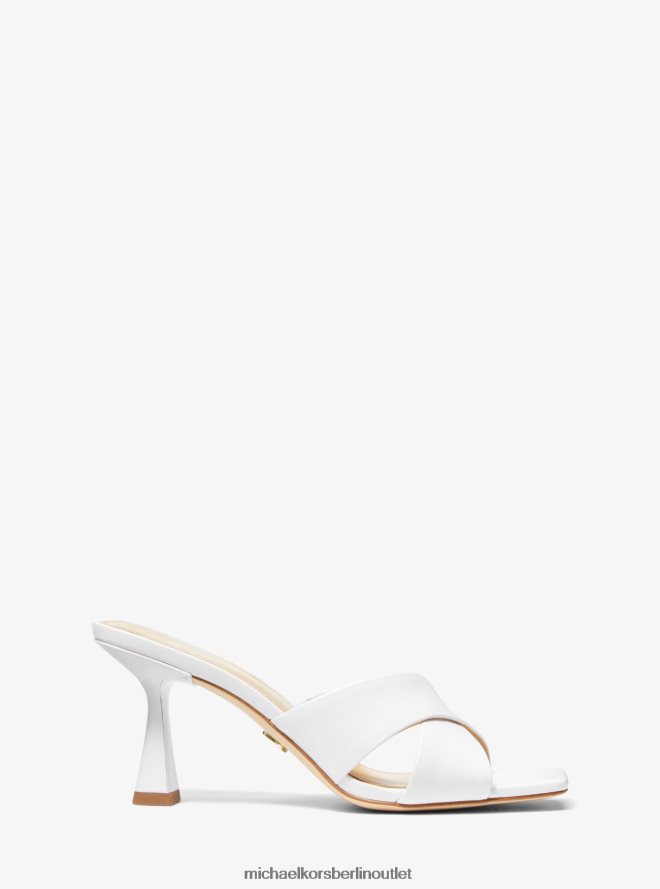 Schuhe de Michael Kors Frauen Clara-Leder-Mule Optik weiß 404V221849