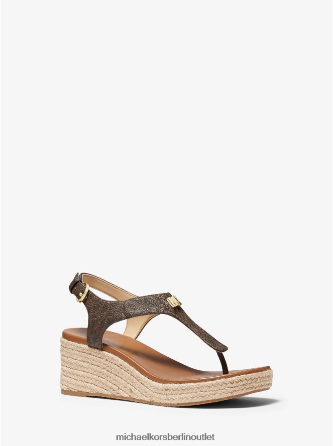 Schuhe de Michael Kors Frauen Espadrille-Keilsandale mit Laney-Logo braun 404V221953