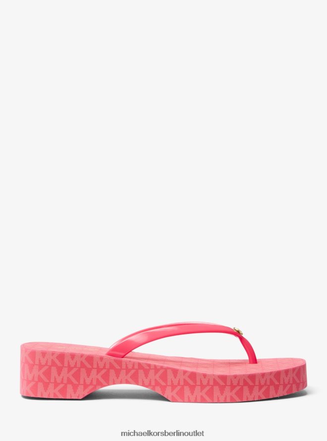 Schuhe de Michael Kors Frauen Flip-Flop mit Lilo-Logo Geranie 404V221871