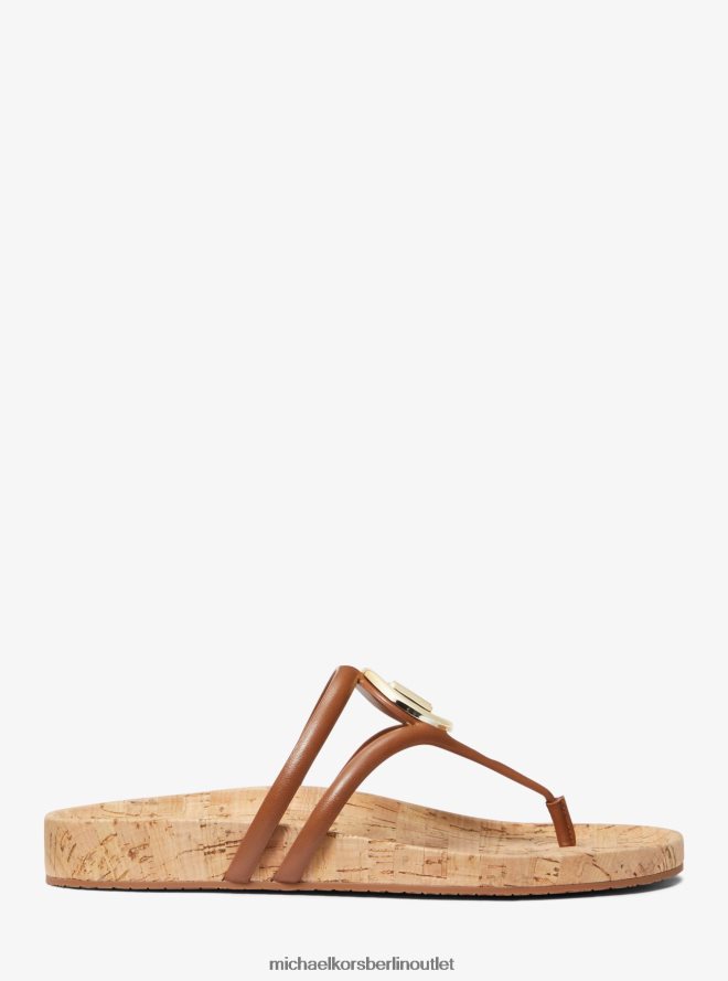 Schuhe de Michael Kors Frauen Hampton-Ledersandale Gepäck 404V221951