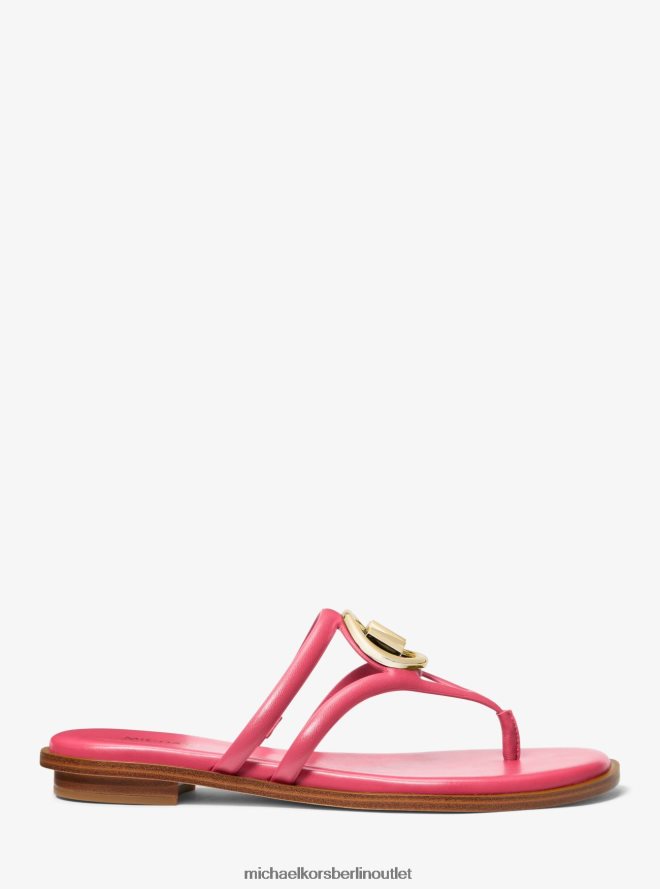 Schuhe de Michael Kors Frauen Hampton-Ledersandale Geranie 404V221945