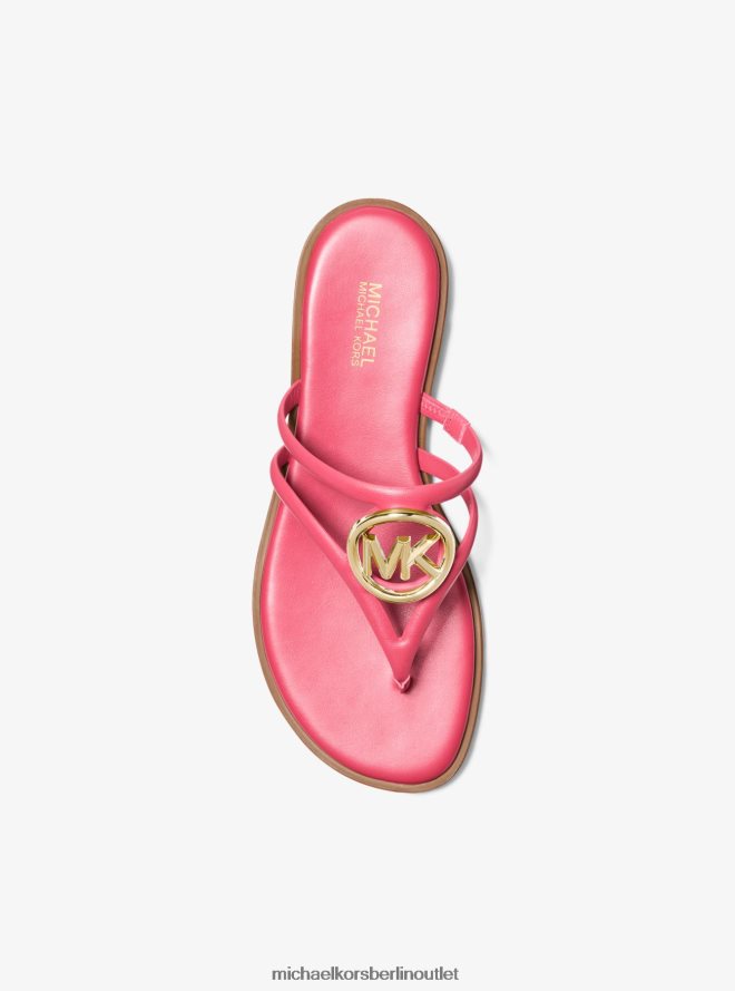 Schuhe de Michael Kors Frauen Hampton-Ledersandale Geranie 404V221945