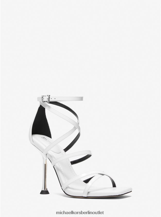 Schuhe de Michael Kors Frauen Imani-Lackledersandale Optik weiß 404V221858