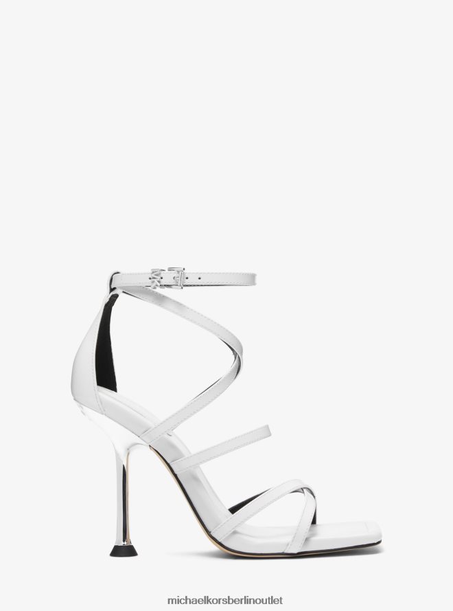 Schuhe de Michael Kors Frauen Imani-Lackledersandale Optik weiß 404V221858