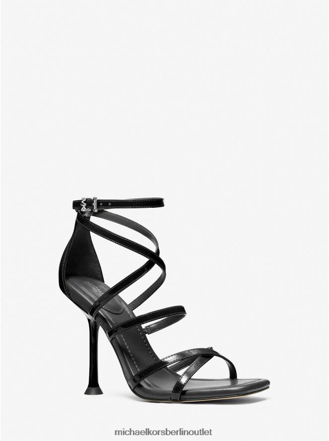 Schuhe de Michael Kors Frauen Imani-Lackledersandale Schwarz 404V221864