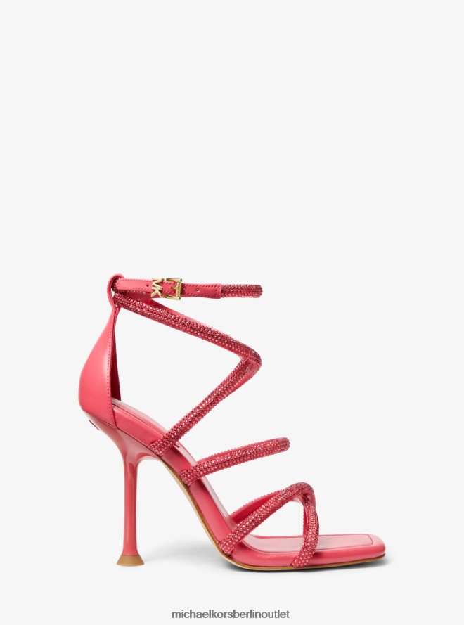 Schuhe de Michael Kors Frauen Imani verzierte Sandale aus Scuba und Kunstleder Geranie 404V221989