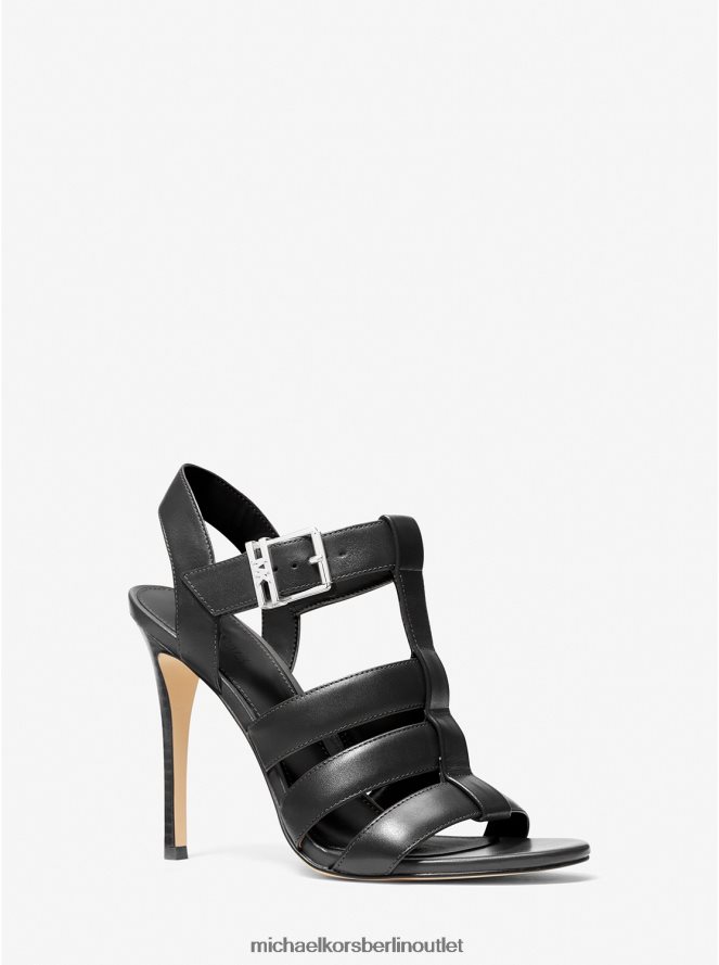 Schuhe de Michael Kors Frauen Jagger-Ledersandale Schwarz 404V221928