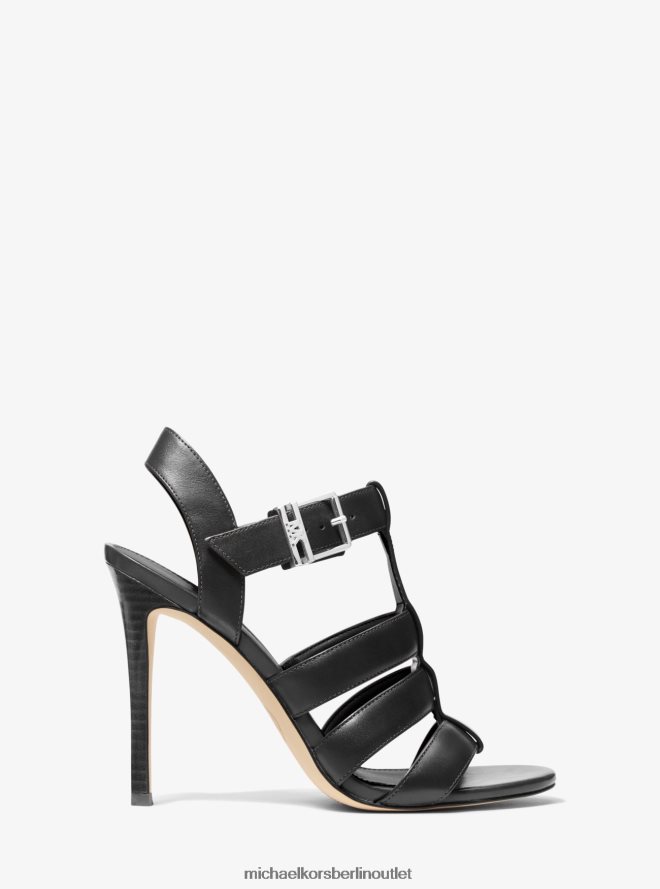 Schuhe de Michael Kors Frauen Jagger-Ledersandale Schwarz 404V221928