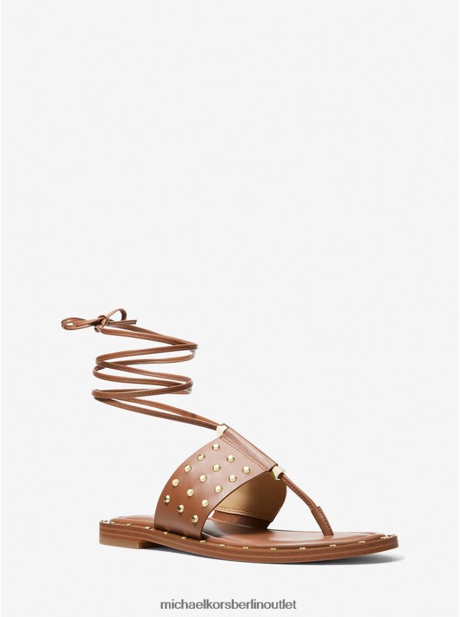 Schuhe de Michael Kors Frauen Jagger-Ledersandale mit Nieten Gepäck 404V221827