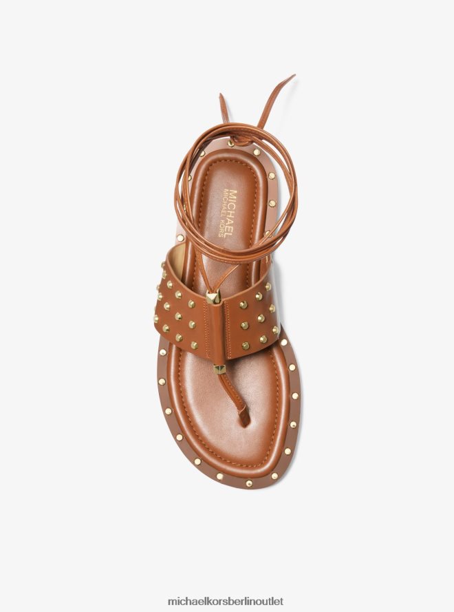 Schuhe de Michael Kors Frauen Jagger-Ledersandale mit Nieten Gepäck 404V221827