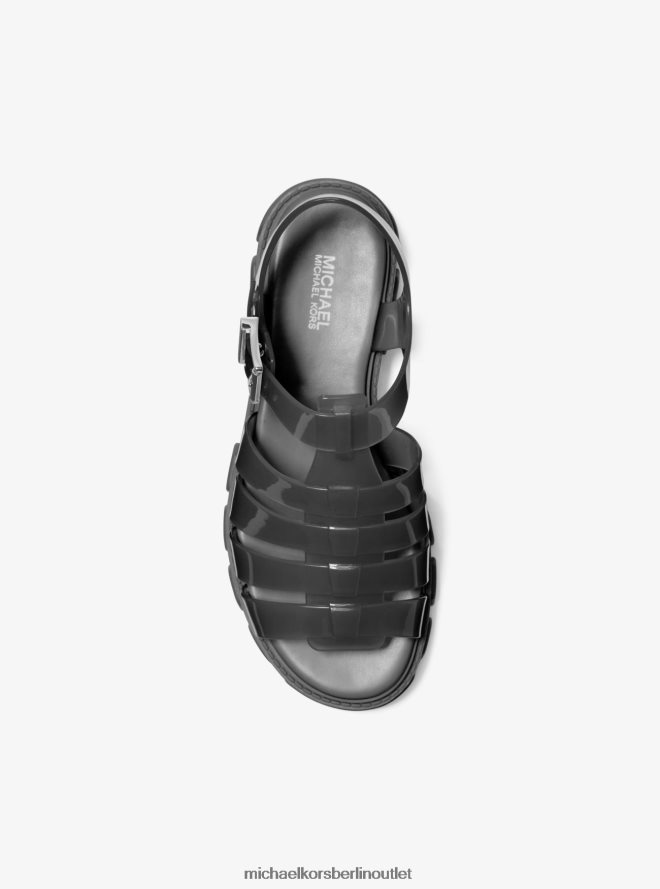 Schuhe de Michael Kors Frauen Jagger PVC-Sandale Schwarz 404V221987