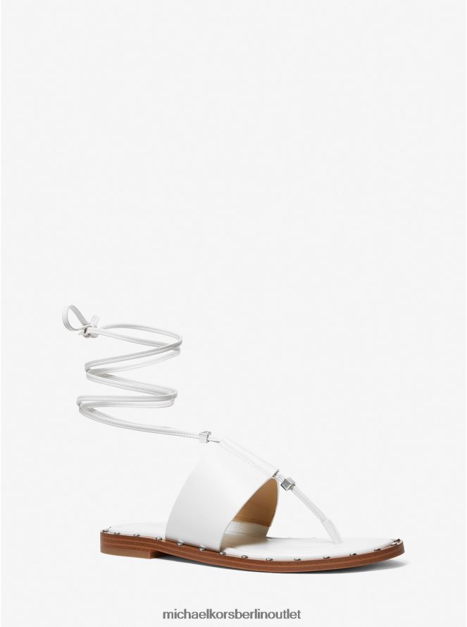 Schuhe de Michael Kors Frauen Jagger-Schnürsandale aus Leder Optik weiß 404V221838