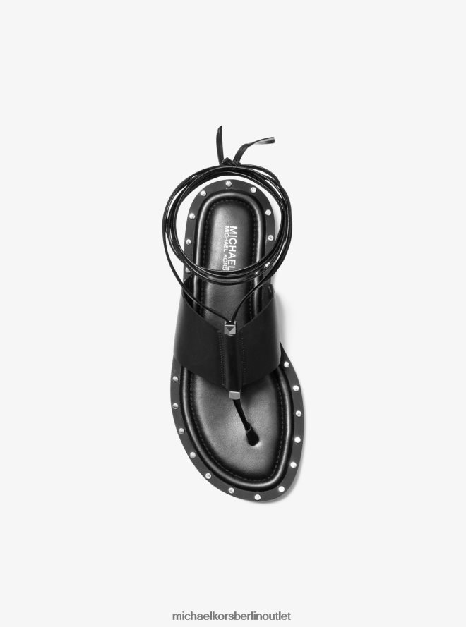 Schuhe de Michael Kors Frauen Jagger-Schnürsandale aus Leder Schwarz 404V221840