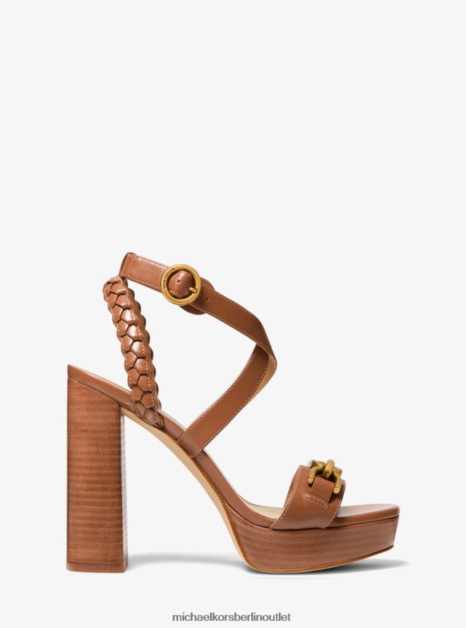 Schuhe de Michael Kors Frauen Kailey verzierte Leder-Plateausandale Gepäck 404V222050