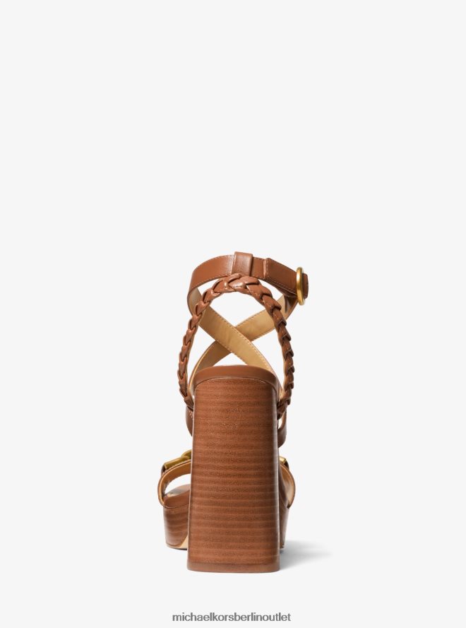 Schuhe de Michael Kors Frauen Kailey verzierte Leder-Plateausandale Gepäck 404V222050