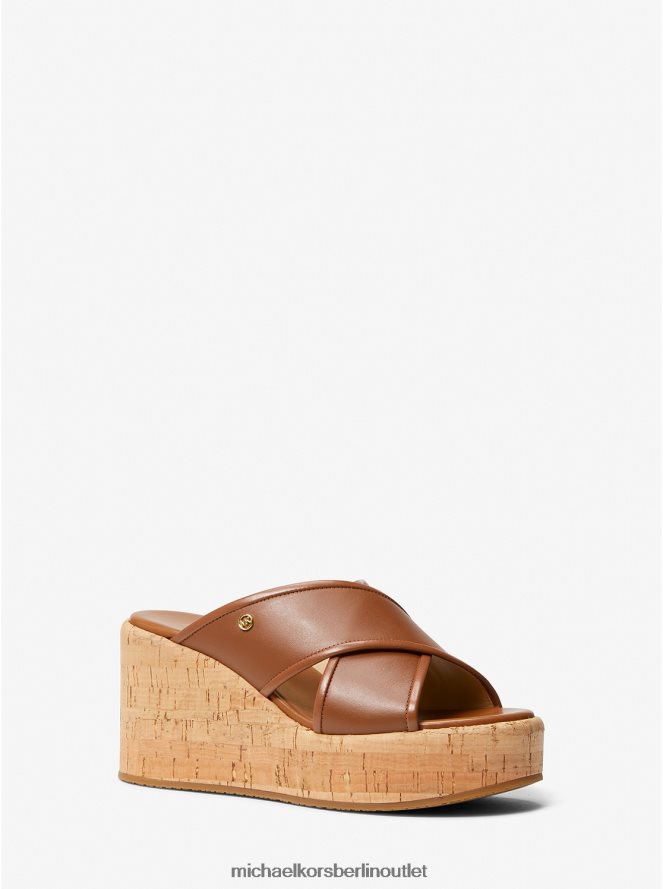 Schuhe de Michael Kors Frauen Keilsandalette aus Cary-Leder Gepäck 404V221880