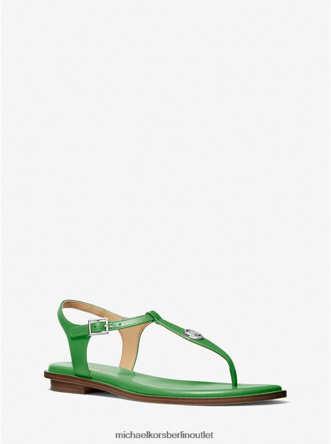 Schuhe de Michael Kors Frauen Mallory-Ledersandale mit T-Riemen palmengrün 404V221901