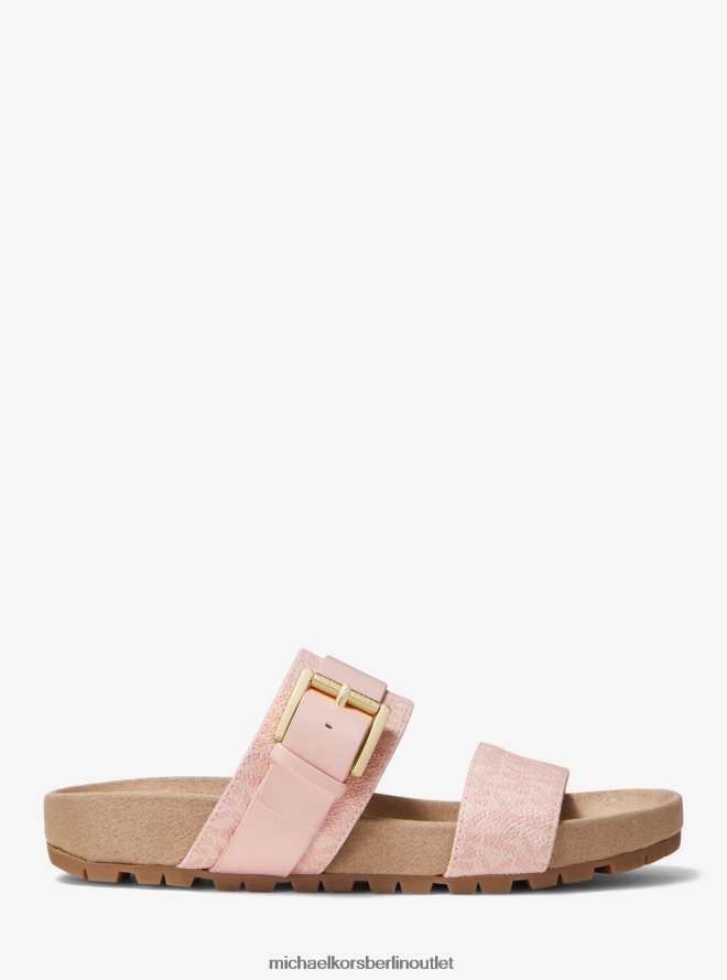 Schuhe de Michael Kors Frauen Mylah-Logo und Ledersandale Puderrouge 404V222073