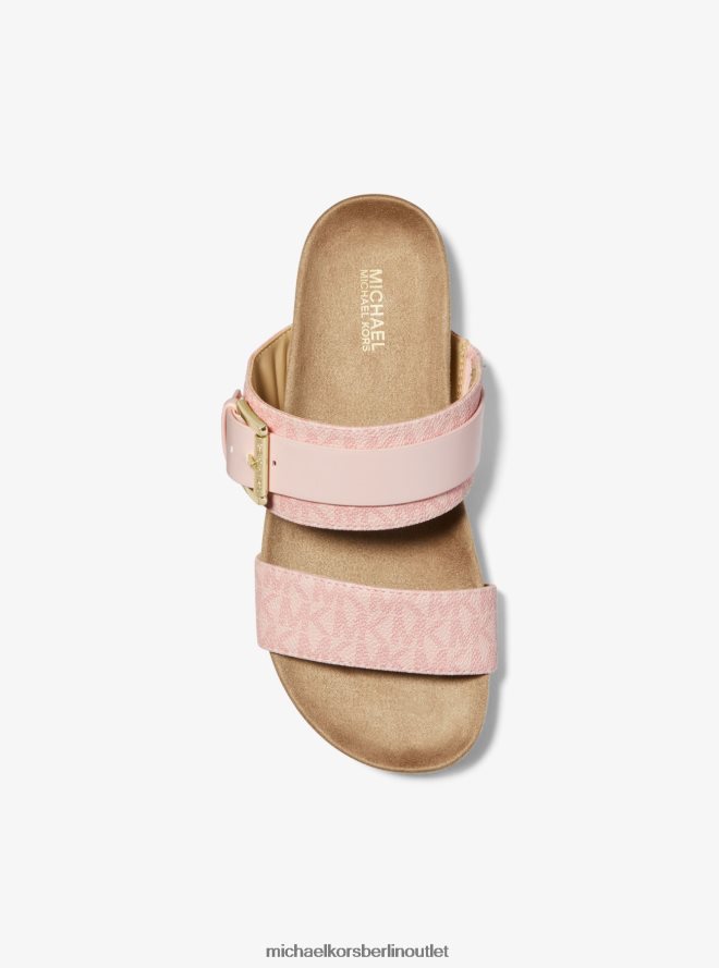 Schuhe de Michael Kors Frauen Mylah-Logo und Ledersandale Puderrouge 404V222073