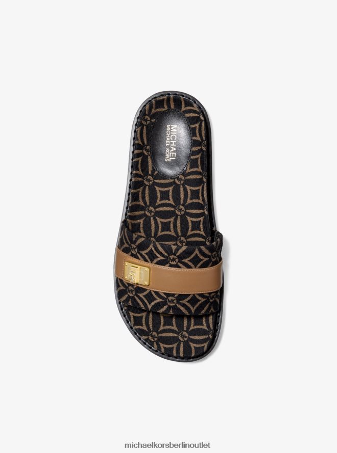 Schuhe de Michael Kors Frauen Padma-Logo-Jacquard-Slide-Sandale Schale multi 404V221927