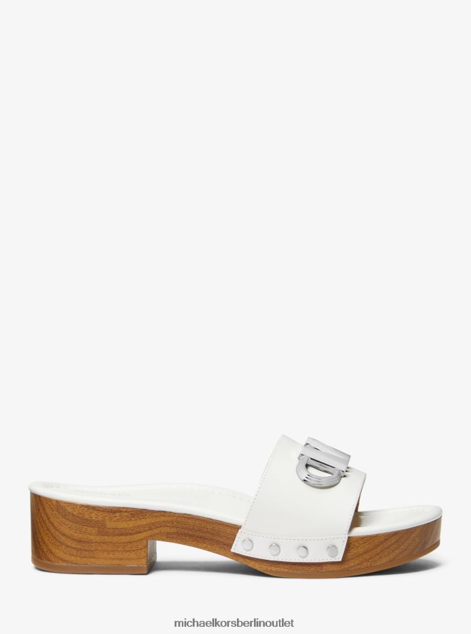 Schuhe de Michael Kors Frauen Parker-Plateausandale aus Leder Optik weiß 404V221872