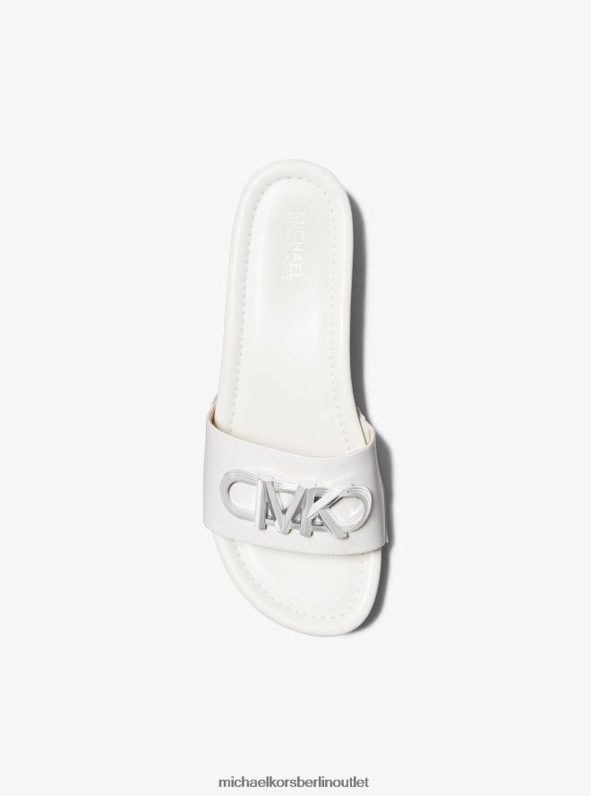 Schuhe de Michael Kors Frauen Parker-Plateausandale aus Leder Optik weiß 404V221872