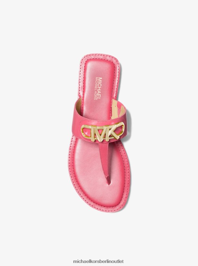 Schuhe de Michael Kors Frauen Parker-Sandale aus Leder mit T-Riemen Geranie 404V221894