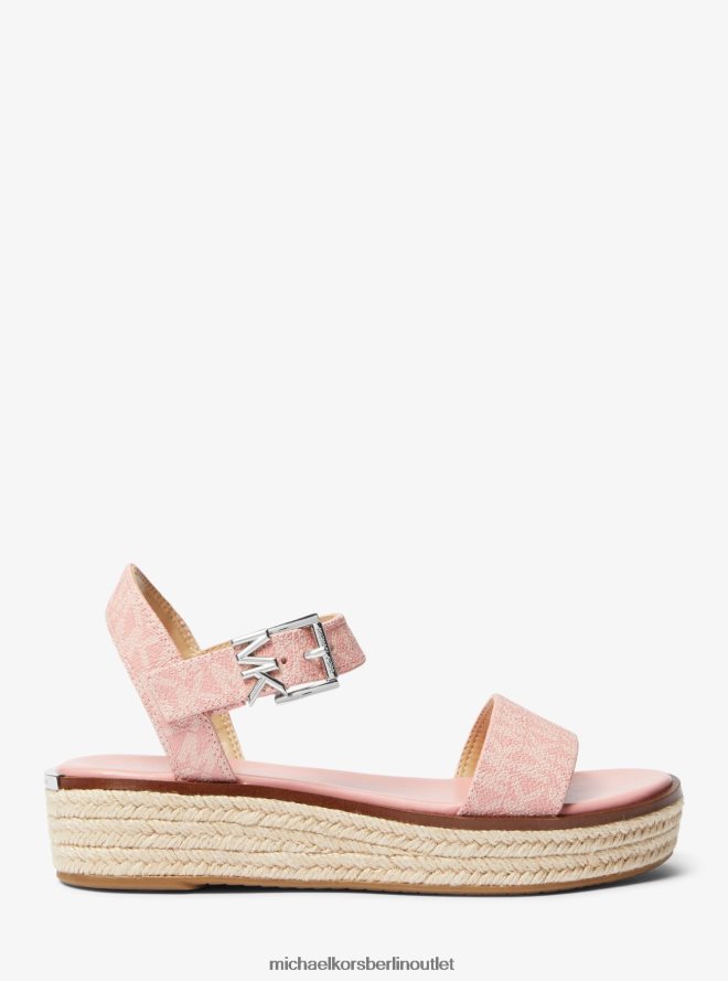 Schuhe de Michael Kors Frauen Plateau-Espadrille-Sandale „Richie“ mit Logo Rosa 404V221882