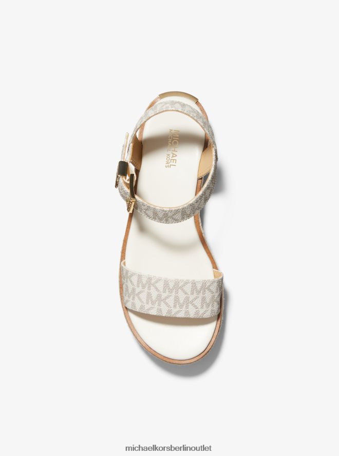 Schuhe de Michael Kors Frauen Plateau-Espadrille-Sandale „Richie“ mit Logo Vanille 404V221883