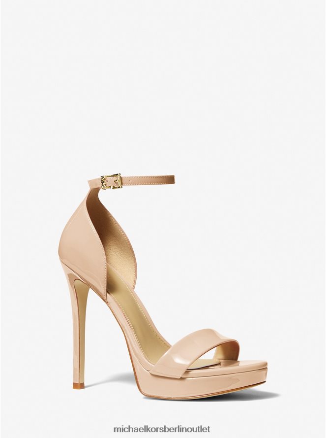 Schuhe de Michael Kors Frauen Plateau-Sandale aus Lackleder von Jordan leichtes Rouge 404V221888