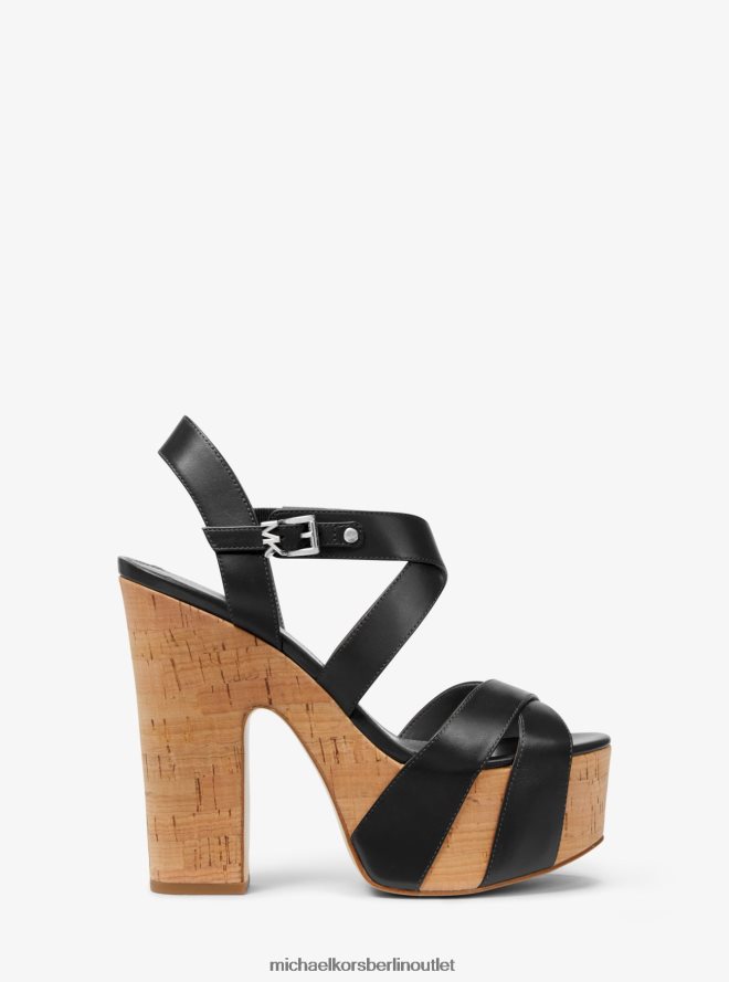 Schuhe de Michael Kors Frauen Plateausandale aus Suki-Leder Schwarz 404V221912