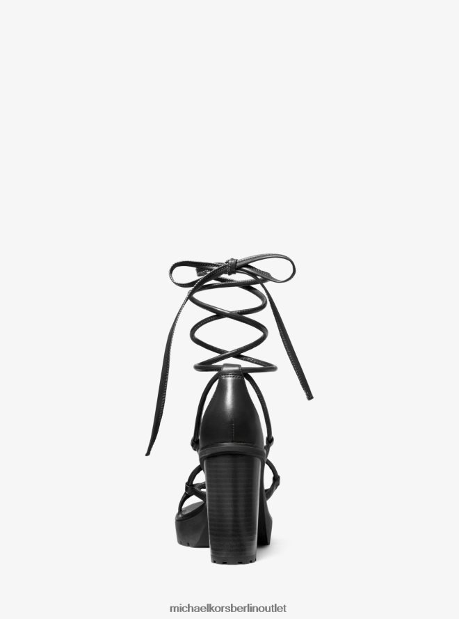 Schuhe de Michael Kors Frauen Plateausandale aus Vero-Leder Schwarz 404V222047