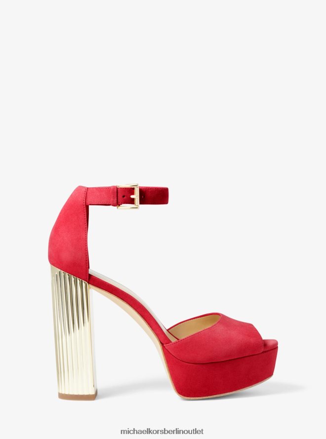 Schuhe de Michael Kors Frauen Porter-Plateausandale aus Wildleder purpurrot 404V221983