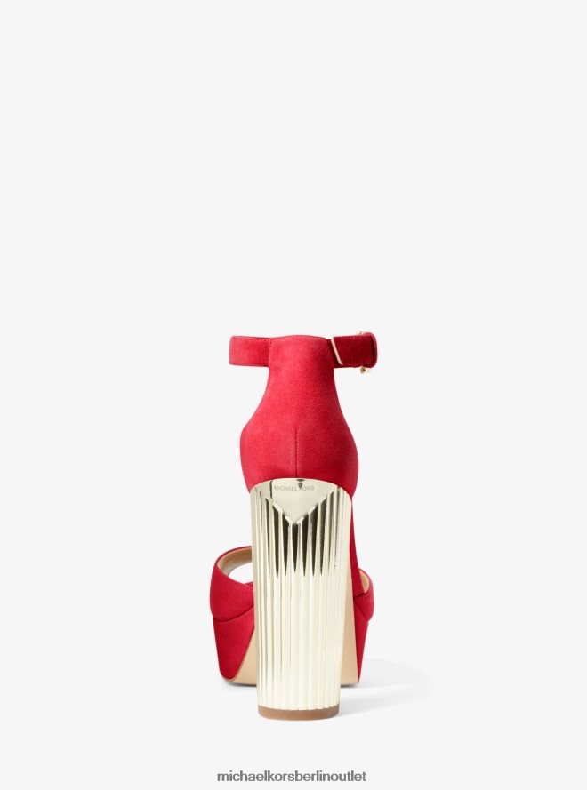 Schuhe de Michael Kors Frauen Porter-Plateausandale aus Wildleder purpurrot 404V221983