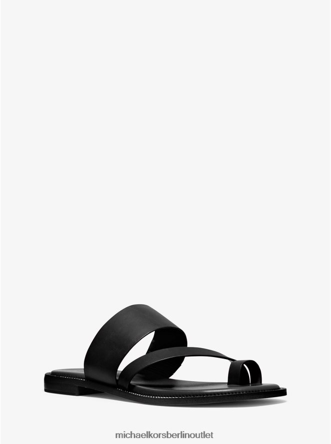 Schuhe de Michael Kors Frauen Pratt-Ledersandale Schwarz 404V222085