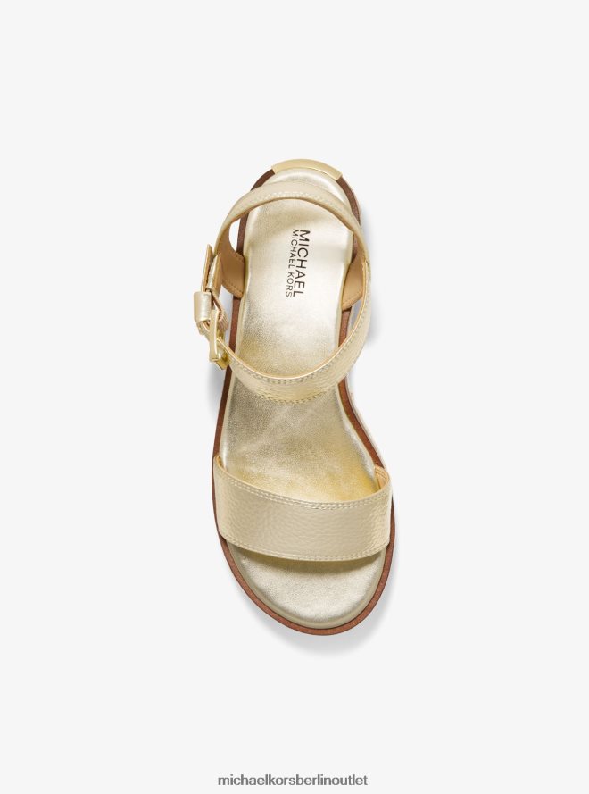 Schuhe de Michael Kors Frauen Richie Metallic-Espadrille aus Kunstleder und Logo mit Plateausohle Weißgold 404V221875
