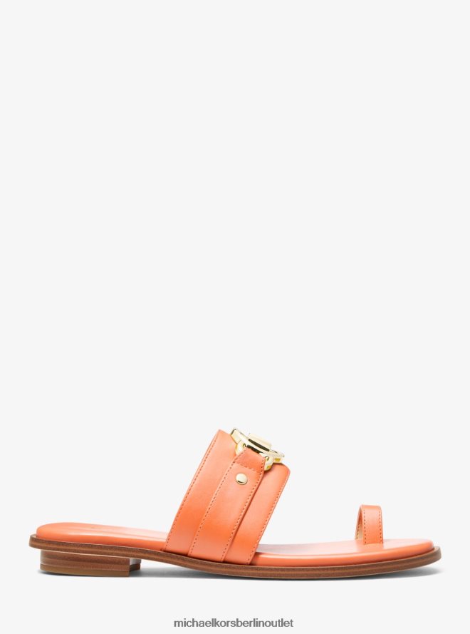 Schuhe de Michael Kors Frauen Rory-Ledersandale Aprikose 404V221836