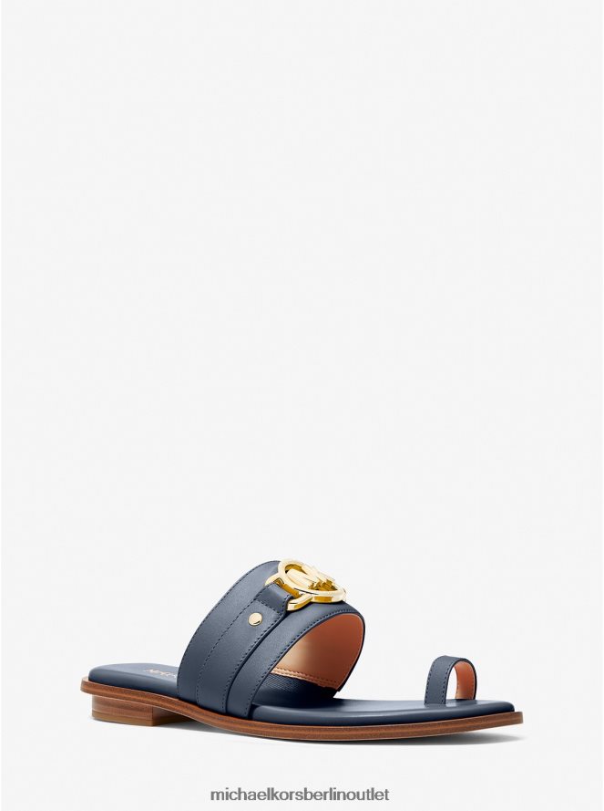 Schuhe de Michael Kors Frauen Rory-Ledersandale Marine 404V221834