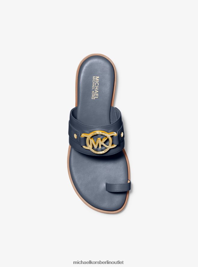 Schuhe de Michael Kors Frauen Rory-Ledersandale Marine 404V221834