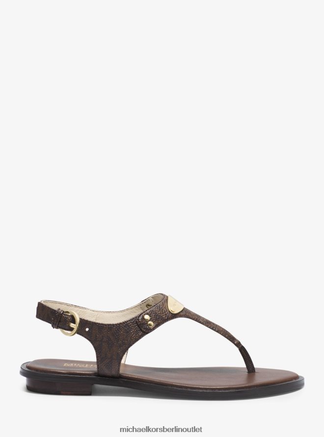 Schuhe de Michael Kors Frauen Sandale mit Logo-Plakette braun 404V222062