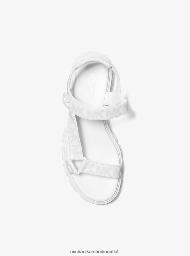 Schuhe de Michael Kors Frauen Sandale mit Ridley-Logo Optik weiß 404V221988